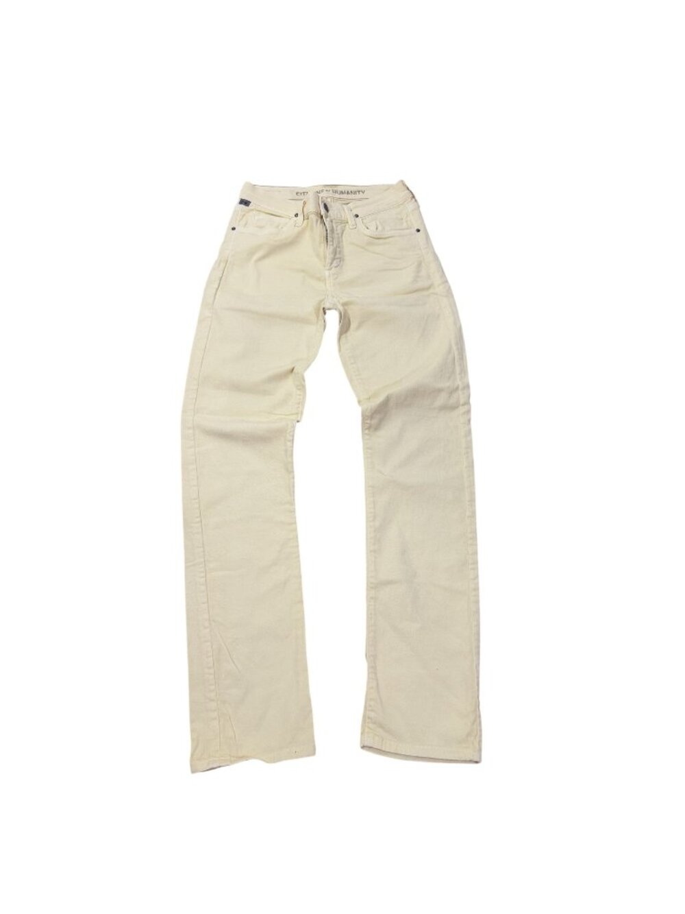 Citizens of Humanity Women Yellow Low Rise Straight Leg Stretch Jeans Size 26